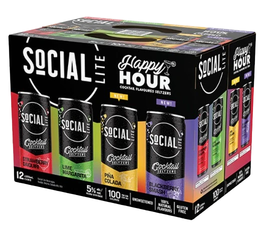 SOCIAL LITE COCKTAIL SELTZER 12 CANS