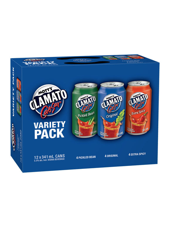 MOTT'S CLAMATO CAESAR VARIETY 12 CANS