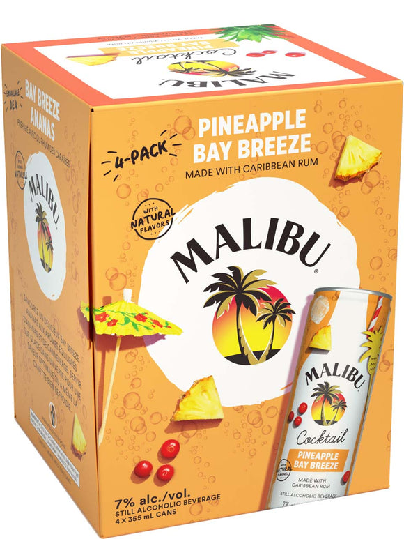 MALIBU PINEAPPLE BAY BREEZE 4 CANS