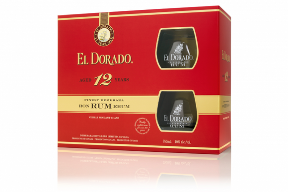 EL DORADO 12 YR. RUM 750 ML GIFT PACK