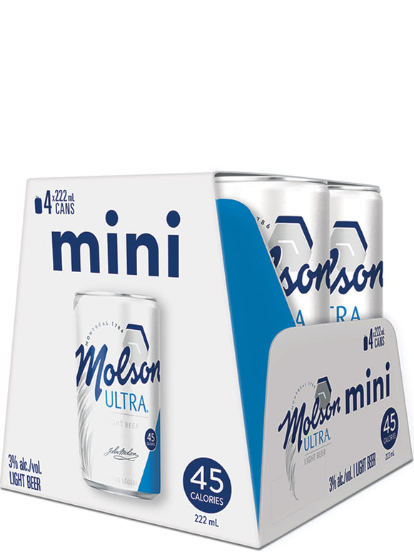 Molson Ultra CAN 4 PACK 222ML MINI