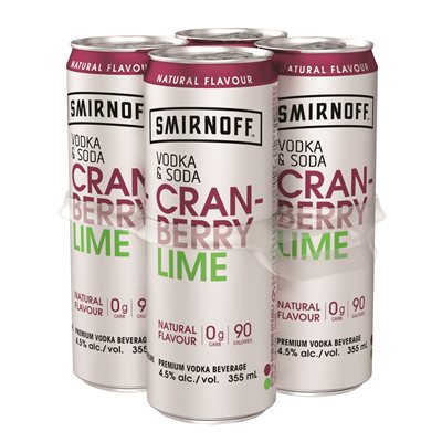 SMIRNOFF VODKA & SODA CRANBERR
