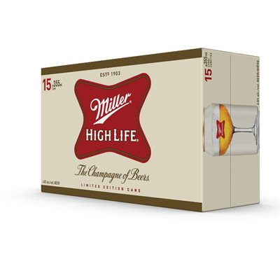MILLER HIGH LIFE 15 CAN 355 ML