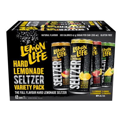 LEMON LIFE SELTZER VARIETY PACK 12 CANS