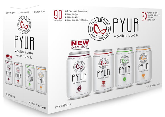 PYUR VODKA SODA MIXER 12 PACK