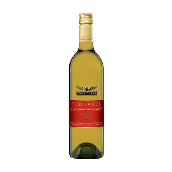 WOLF BLASS RED LABEL UNWOODED CHARDONNAY 750 ML