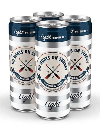 NO BOATS ON SUNDAY LIGHT CIDER 4 CANS