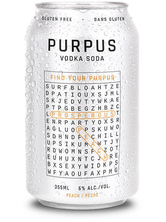 PURPUS PEACH VODKA SODA 6 CANS