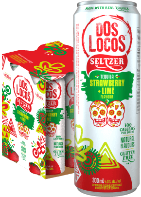 DOS LOCOS STRAWBERRY LIME TEQUILA SELTZER 4 CANS