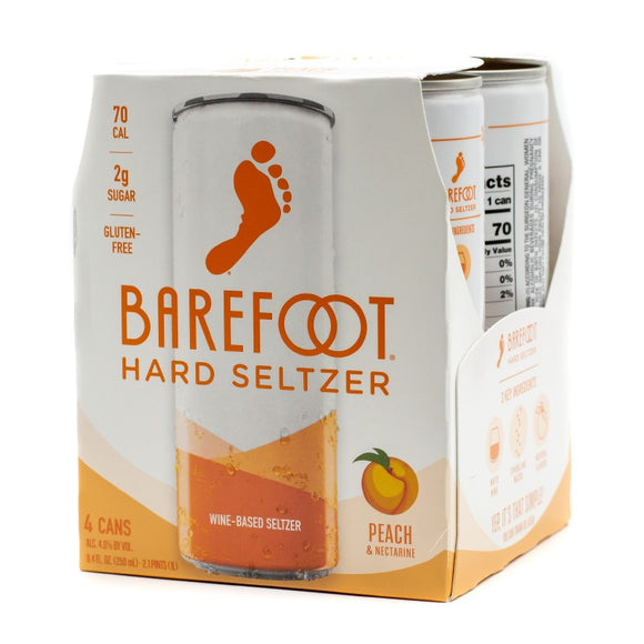 BAREFOOT PEACH NECTARINE SELTZER 4 CANS