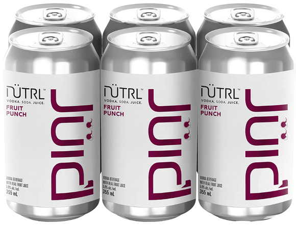 NUTRL JUIC'D VODKA SODA FRUIT PUNCH 6 CANS