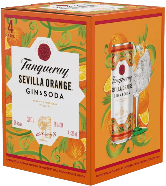 TANQUERAY SEVILLA ORANGE GIN 4 CANS