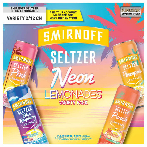 SMIRNOFF SELTZER LEMONADE VARIETY PACK 12 CANS